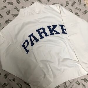 Parke White mock neck sweatshirt